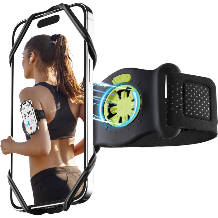 Магнітний спортивний тримач для телефону BONE Run Tie Connect Kit 2, 360° обертання, швидке зняття, для бігу, сумісний з iPhone 15 Pro Max Plus 14 13, Samsung, для смартфонів 4,7-7,2 дюйма