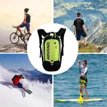 Велосипедний рюкзак Arvano 6 л для MTB, гірський, водонепроникний, унісекс, зелений, для спорту, туризму, бігу, кемпінгу