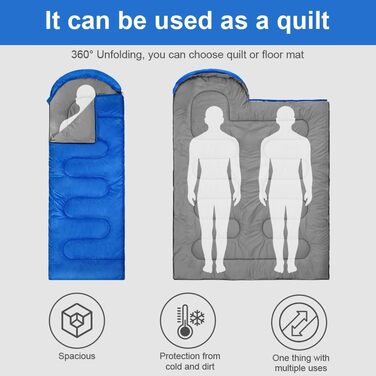Сплячий мішок Flintronic для кемпінгу та подорожей, легкий, компактний, 210 x 75 см