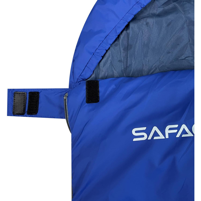 Спальний мішок для кемпінгу – 3 сезони, теплий та холодний клімат, легкий, простий у використанні, з компресійним мішком для дорослих та дітей, для подорожей на природі (Темно-синій)