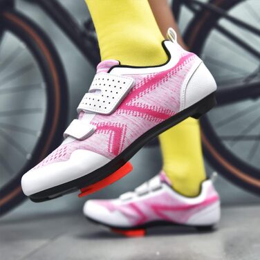 Велотуфлі ULTIANT для їзди в залі та на вулиці, сумісні з Peloton, Look SPD SL Delta, 41 EU, білий/червоний