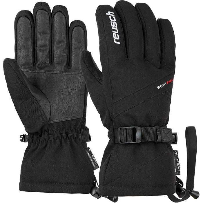 Чоловічі лижні рукавички Reusch Outset R-Tex XT з ремінцем на зап'ясті, водонепроникною мембраною, теплі, чорні/білі, розмір 9