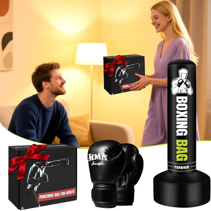 Надувний боксерський мішок для дорослих, стоячий боксерський мішок, самостійний мішок для кікбоксингу, обладнання для тренувань MMA, Муай Тай, фітнесу