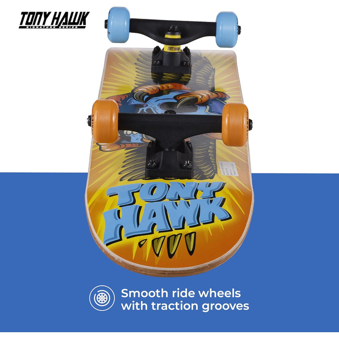 Скейтборд Tony Hawk Signature Series 78,7 см, 9-шарове кленове дек для трюків, спуску, круїзингу та карвінгу, дизайн 