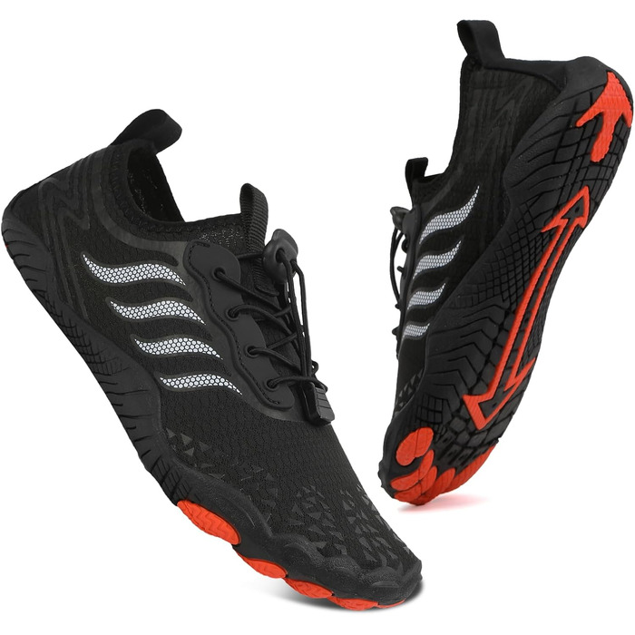 Чоловічі та жіночі аквашузи для плавання та серфінгу. Швидковисихаючі пляжні шльопанці, 44 EU, чорний колір