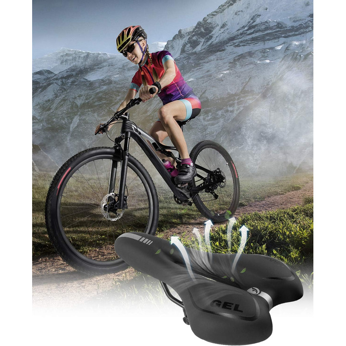 Велосипедне сідло MSDADA Gel MTB: комфортне, ергономічне, водонепроникне сідло для гірського велосипеда, BMX, шосе, міського велосипеда, спінінгу (чоловіче/жіноче)