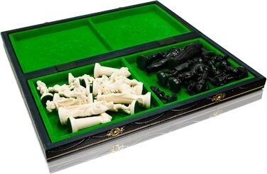 Шахи Master of Chess Black & White Edition: дерев'яна шахівниця, пластикові фігури, середньовільний стиль