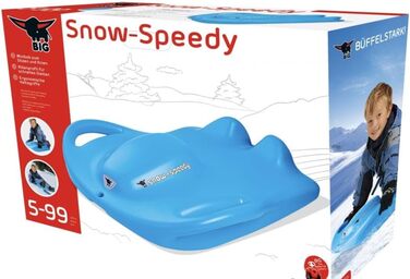 Санки пластикові BIG Snow Speedy, блакитні, з ручками та сидінням, для дітей від 5 років і дорослих, зимова іграшка