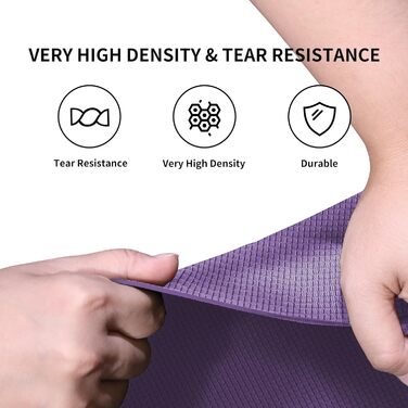 PROIRON Килимок для йоги з неслизькою поверхнею, розмітка для тренувань. Підходить для йоги, фітнесу та спорту. Килимок для йоги та тренувань (фіолетовий)