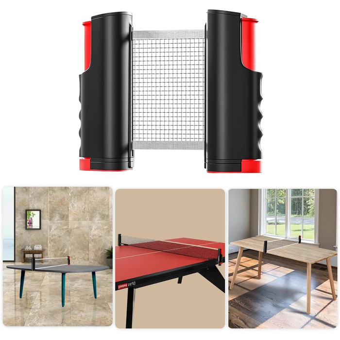 HOMURY Набір для настільного тенісу: 2 ракетки, сітка, 3 м'ячі, сумка, для гри в приміщенні та на вулиці, дитячий та дорослий