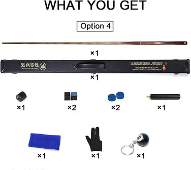 Кю AONETIGER для більярду: ручна модель 3/4 з дерев'яним шафтом, 3 частини, 57'', вага 18oz, наконечник 10mm, з аксесуарами та чохлом