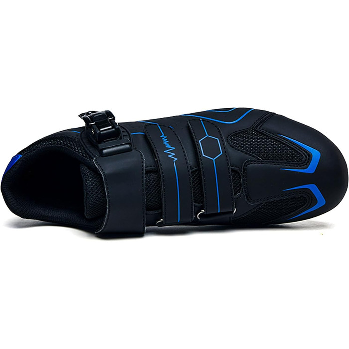 Велосипедні черевики для чоловіків та жінок, для шосе та гірського велосипеда, з гумовою підошвою, дихаючі кросівки, нековзкі велосипедні черевики MTB, 42 EU, блакитні