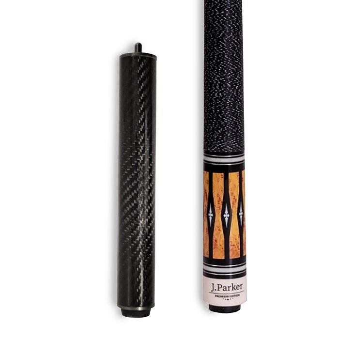 Професійний більярдний кий Parker Premium Edition PE-Serie, Quick-Joint, багатошаровий шкіряний наконечник 12.75 мм, лляна обмотка, чорний