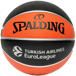 Баскетбольний м'яч Spalding Euroleague Varsity TF-150 розмір 7, чорний/помаранчевий, для дорослих, унісекс