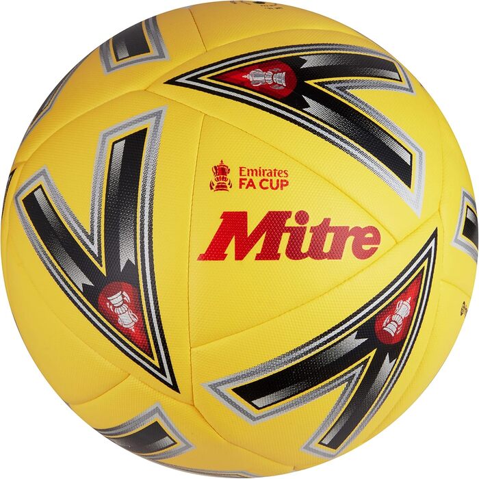 Футбольний м'яч Mitre Match FA Cup, розмір 4, жовтий, високої міцності, для тренувань