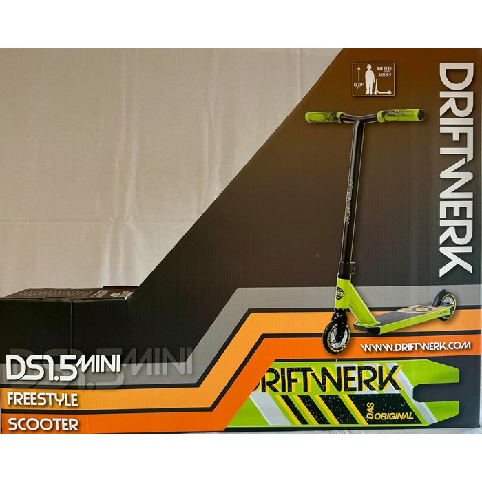 Дитячий трюковий самокат Driftwerk DS1.5 Mini зелений, фрістайл самокат для дітей