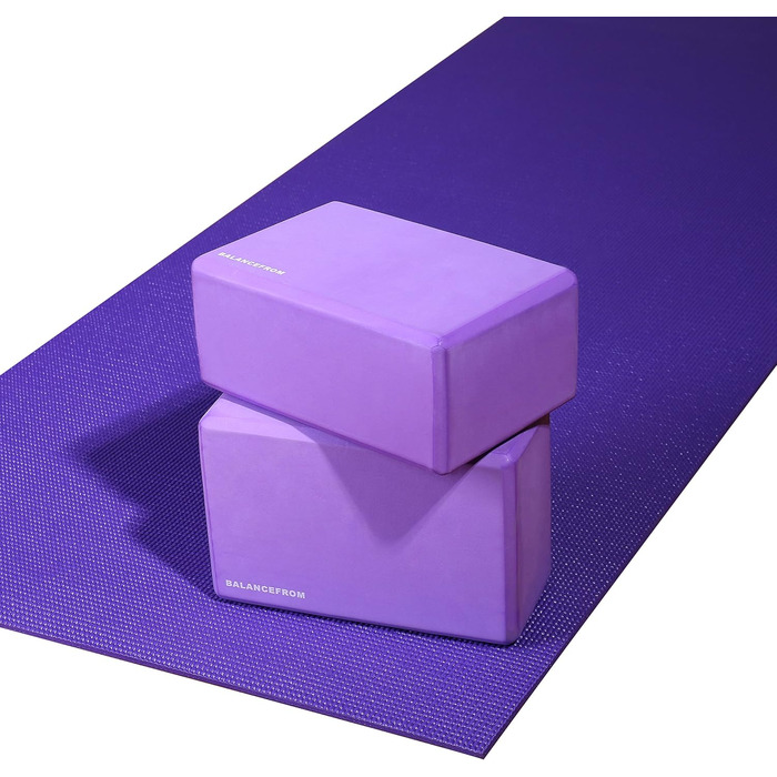 Йога-мат BalanceFrom GoYoga універсальний, високої щільності, нековзкий, з ременем для перенесення, 1/4'', фіолетовий