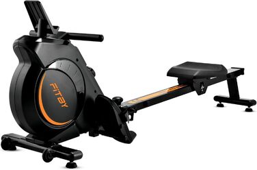 Гребний тренажер Fitby для дому - складаний, з магнітним опором, 16 рівнів навантаження, LCD-дисплей, до 150 кг, чорний