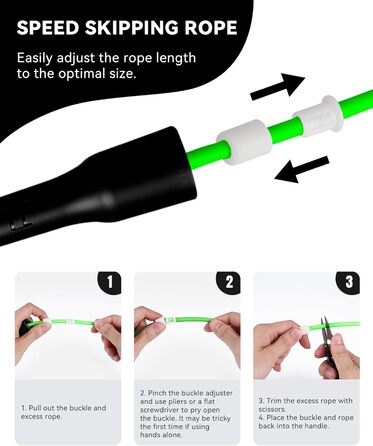 Стрибкове канат iMoebel 6 мм * 3 м, PVC, регульований, з ABS-ручкою, для дітей та дорослих, бокс, схуднення, кросфіт (чорно-зелений)