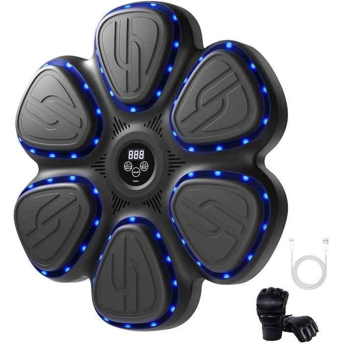 Музична боксерська машина: тренажер для боксу вдома з Bluetooth, LED та акумулятором 1200mAh