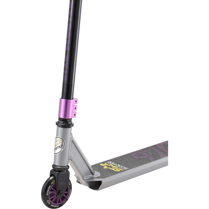 Трюковий самокат STAR SCOOTER для дітей від 7 років та дорослих, до 100 кг, 100 мм, алюмінієвий, сірий і фіолетовий, для початківців