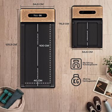 Бігова доріжка Sportstech WalkingPad Pro для дому: складана, до 8 км/год, з лічильником кроків, для офісу та дому, вантажність 120 кг, з додатком, тиха, німецька якість