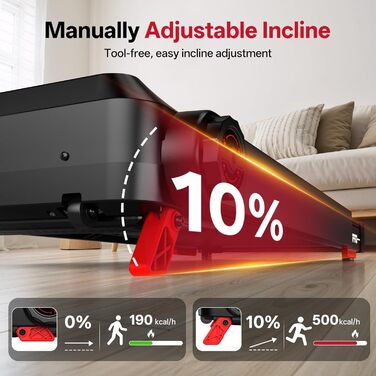 Біговий тренажер JOROTO з нахилом 10%, складаний, до 12 км/год, LED-дисплей, Bluetooth, 2.75 HP, для дому та офісу, до 130 кг