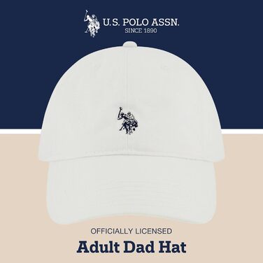 Чоловіча бейсболка U.S. Polo Assn. з логотипом Pony, 100% бавовна, регульована, біла (One Size)