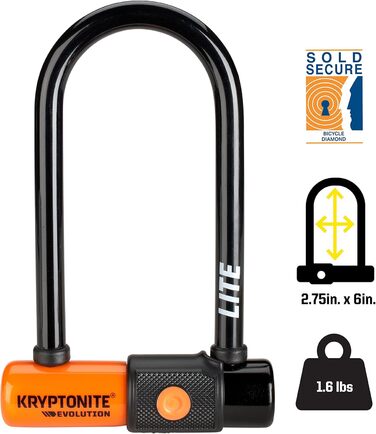 Замок велосипедний Kryptonite Evolution Mini-5, рівень захисту 7/10, з тримачем, 3 ключі