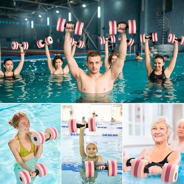 Sportneer Aqua Hanten (2 шт.) - Водні гантелі для аквааеробіки, аквафітнесу та аквабігу (Рожеві, L)