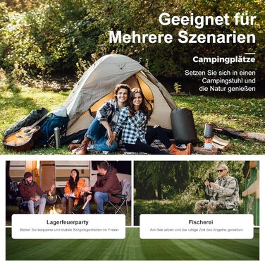 Набір кемпінгових стільців 2 шт. LET'S CAMP: складані, з підсклянниками, для відпочинку на природі, чорні