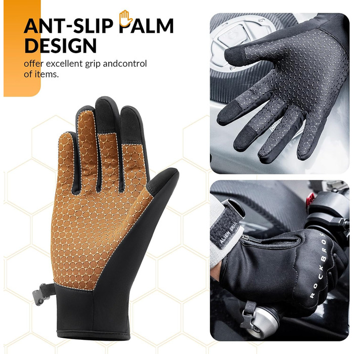 Велосипедні рукавички ROCKBROS з гелевою підкладкою та захистом зап'ястя. Теплі, вітрозахисні, нековзні рукавички для чоловіків та жінок.