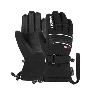 Дитячі гірськолижні рукавички Reusch Softshell, водонепроникні та вітрозахисні, чорно-білі, розмір 6