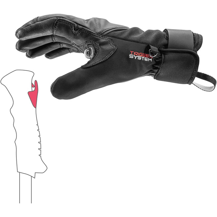 Гірськолижні рукавички LEKI Pegas Lite 3D з системою Trigger 3D та мембраною Soft-TEX, чорні, розмір 11.0