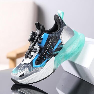 Дитячі кросівки Kinder: спортивні, для занять у залі, прогулянки та фітнесу. Легкі, дихаючі, з підошвою з повітряною подушкою, розмір EU 28-39, чорний колір