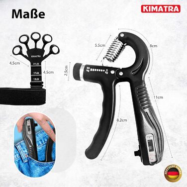 Набір для тренування сили хвата 2 шт. (5-60 кг) - тренажер для пальців, рук та передпліччя. З лічильником, чорний