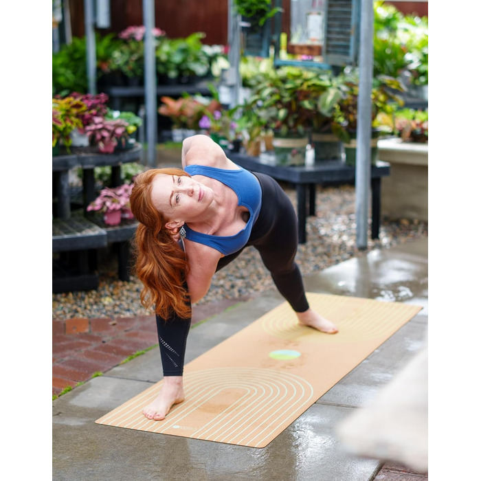 Еко-йога-мат Yoga Design Lab з корку 3.5 мм Natural Balance, студійна якість, для хот-йоги, бікрам, аштанга, інтенсивних тренувань, з ременем для перенесення
