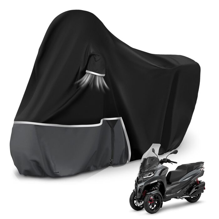 Водонепроникний чохол для мотоцикла Piaggio Vespa GTV GTS GT 60/125/200/250/300, захисний тент з тканини 420D Oxford, чорно-сірий