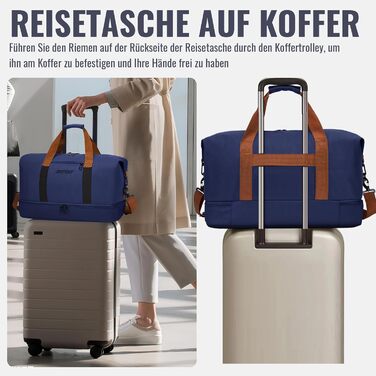 Спортивна сумка-рюкзак для чоловіків та жінок з відділенням для взуття та мокрого одягу, велика містка сумка для подорожей, тренувань, плавання (Navy Blue)