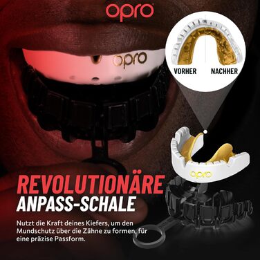 Захист для зубів OPRO Gold Level для брекетів, спортивний капу для дорослих, чорний/срібний