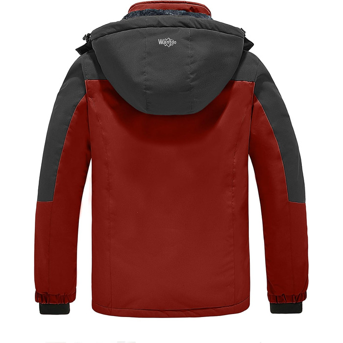 Чоловіча гірськолижна куртка Wantdo - тепла зимова флісова куртка, водонепроникна, дихаюча, з капюшоном, вітрозахисна. Розмір L.