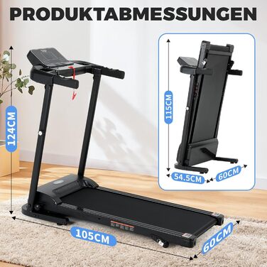 Біговий доріжки складаний для дому 14 км/год з LED-дисплеєм та 12 програмами тренувань, NV-T3801