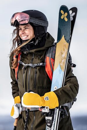 Лижні рукавички HESTRA Henrik Pro Model, шкіра, короткі, колір хакі/білий, розмір 10, сині, преміум-якість