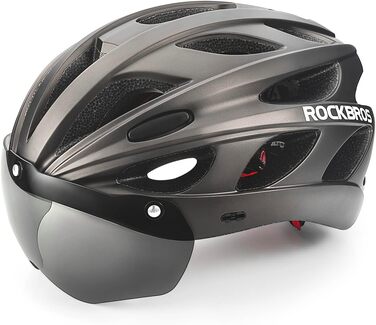 Велосипедний шолом ROCKBROS MTB/шосе, інтегрований, знімне магнітне візор-окуляри, регульований розмір 57-65 см, ультралегкий 281 г