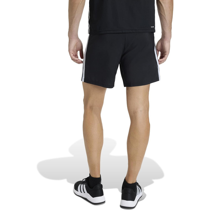 Чоловічі спортивні шорти adidas Workout Essentials Base 3 Stripes Woven, чорні з білими смугами