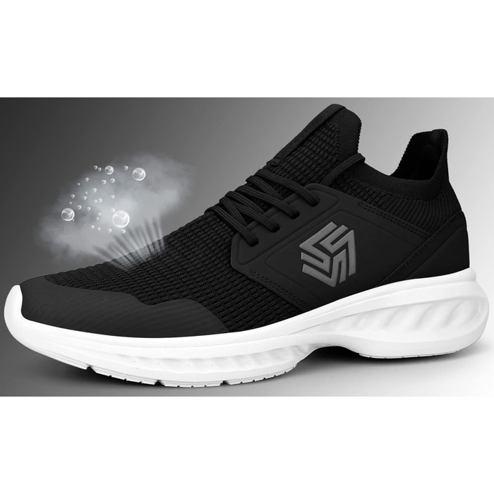 Чоловічі кросівки для ходьби та бігу Slip-On, не слизькі, дихаючі, легкі, для залу, чорно-білі (42.5 EU)