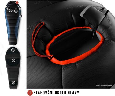 Сплячий мішок Husky Mumienschlafsacktuch -20°C, 220 x 85 см, чорний/синій