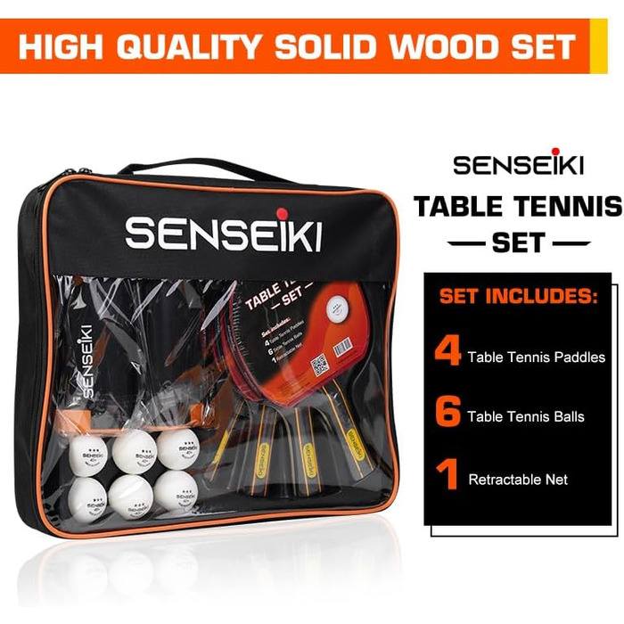 Набір для настільного тенісу: 2 ракетки преміум-класу, 3 тенісні м'ячі, компактний кейс | Комплект для пінг-понгу з ракетками та м'ячами