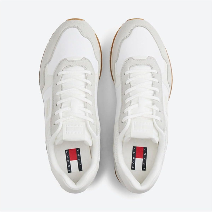 Кросівки Tommy Jeans Runner Casual Low Top для чоловіків, білі (White Ecru), розмір 44 EU