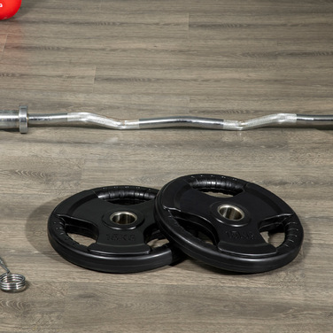 Набір гантелевих дисків SportNow, 2 шт., 15 кг кожен, з трьома ручками, захисне гумове покриття, метал.